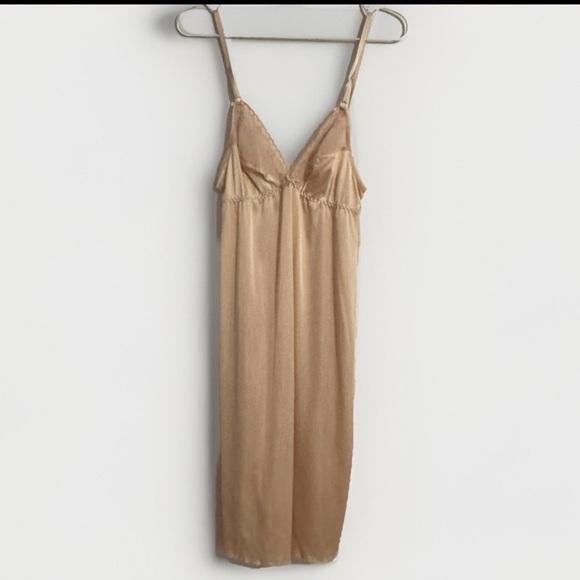 Vtg‎ Maidenform Sweet Talk Full Slip, Dress Lace Size: Medium 36 Beige Side Slit - Picture 1 of 15